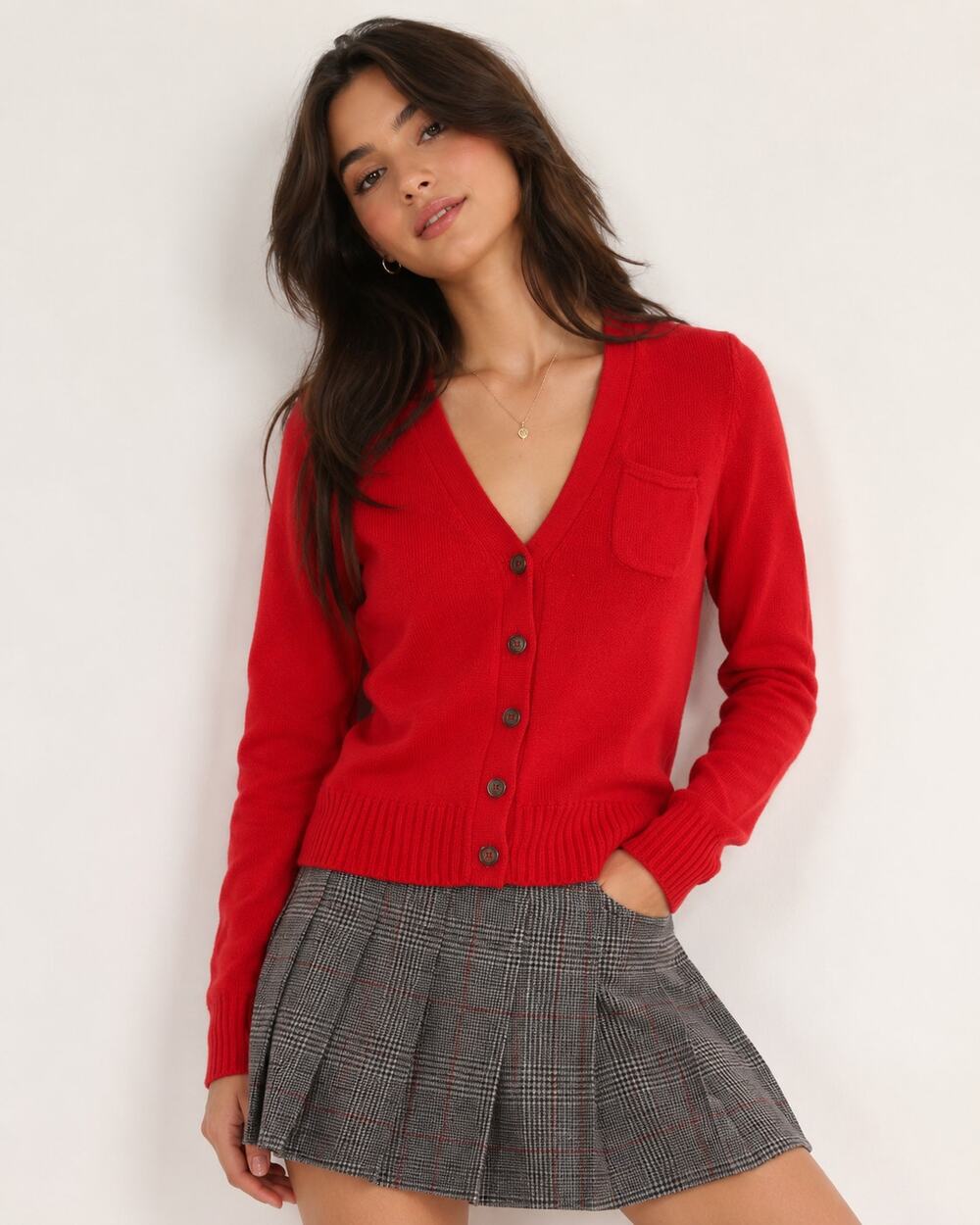Wallace Madewell Cardigan Knit Jacket Sweater Red Womens XS Academia Preppy